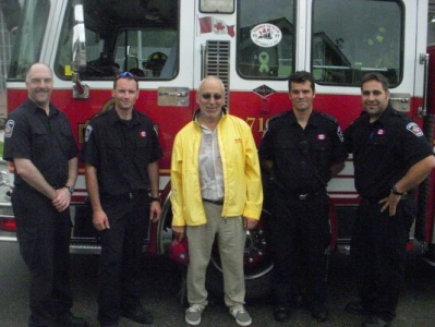 Peter with members of Vaughan Fire & Rescue
