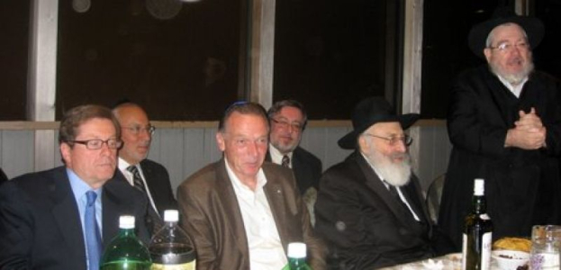 Peter listening to Rabbi Janowski