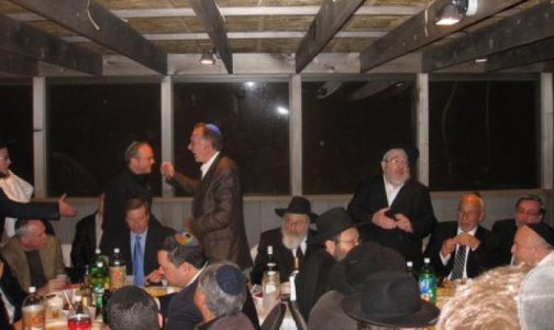 Peter at Rabbi Janowski's Succah Party