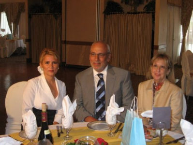 Peter with wife Carole and Marlene Gallyot