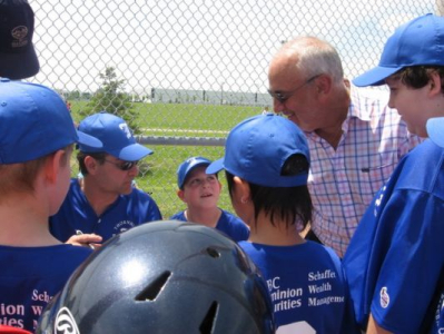 Peter with kids from the Blue Team