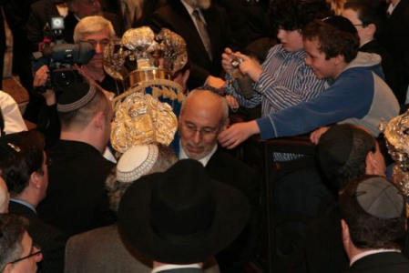 Peter walking with the Torah