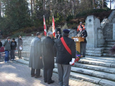Peter laying a wreath