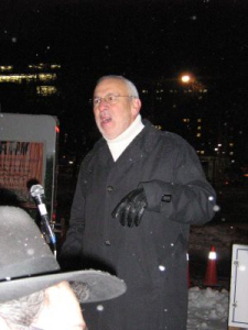 Peter speaking at Queen's Park for the Chabad Lubavitch menorah lighting