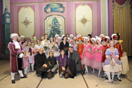 Peter with the cast of the Nutcracker performance