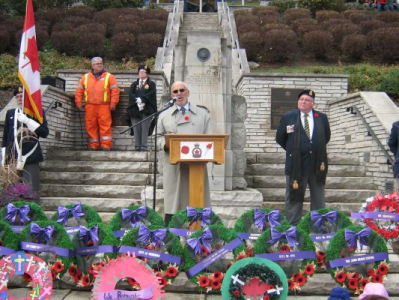Peter making his remarks for Remembrance Day