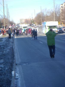 The switching of the Torch relayers in Thornhill