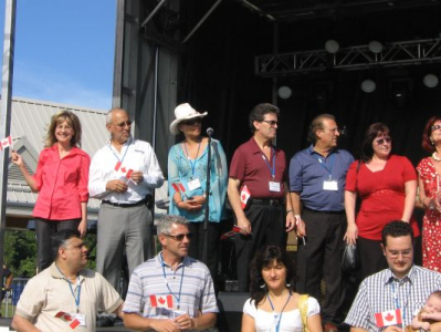 Peter on stage for the ceremony 