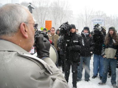 Students braved stormy weather to have their voices heard