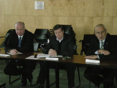 Jim Wilson, John Tory and Peter Shurman during the meeting