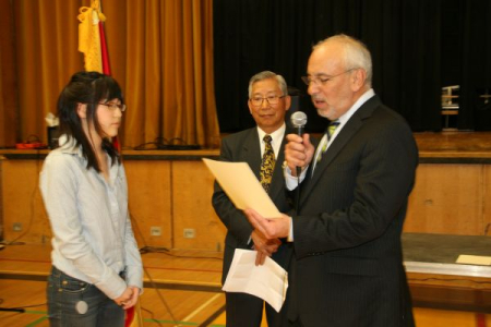 Peter making an award presentation announcement